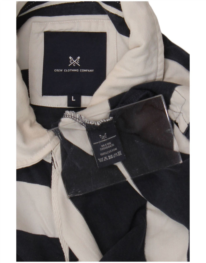 CREW TØJ Langærmet rugby poloshirt til mænd Stor marineblå stribet