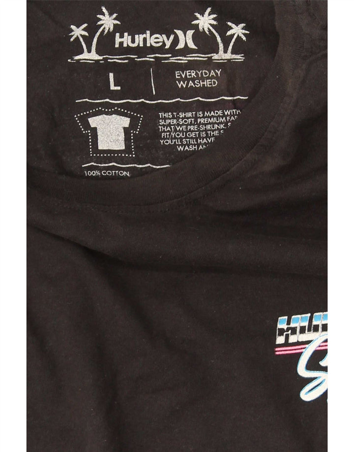 Hurley Herre Grafisk T-Shirt Top Stor Sort Bomuld