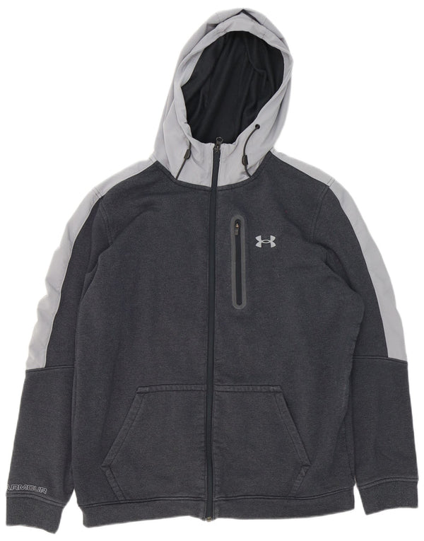 Under Armour Herre hættetrøje med lynlås Large Grå Colourblock Bomuld