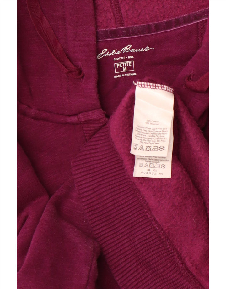 EDDIE BAUER Dame Petite Button Neck Hættetrøje Jumper UK 14 Medium Lilla