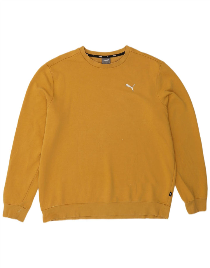 Puma Herre Regular Fit Sweatshirt Jumper XL Gul Bomuld