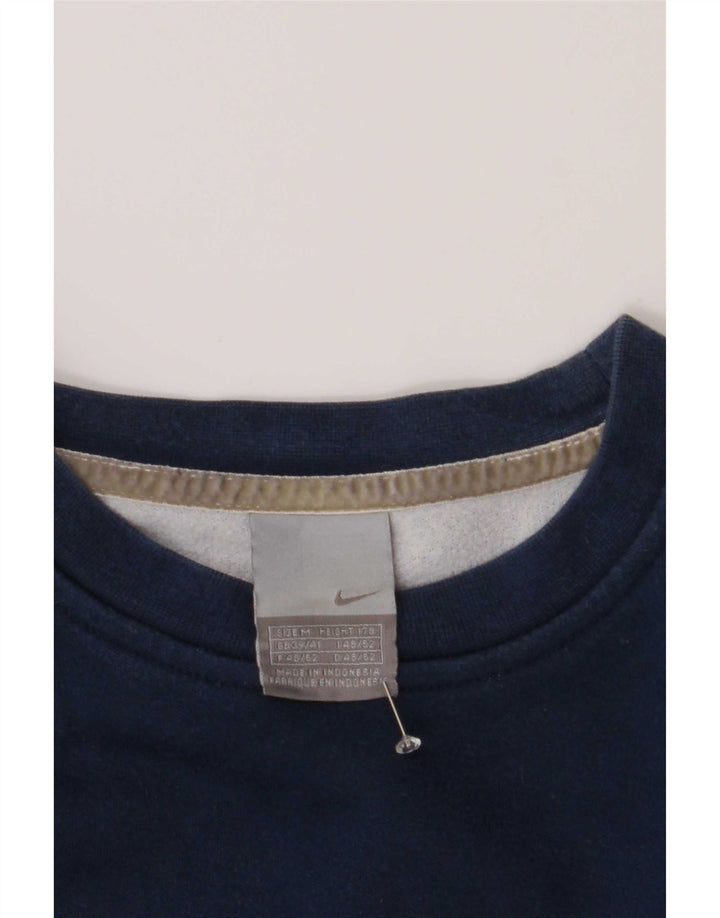 Nike grafisk sweatshirt til mænd UK 39/41 Medium marineblå bomuld
