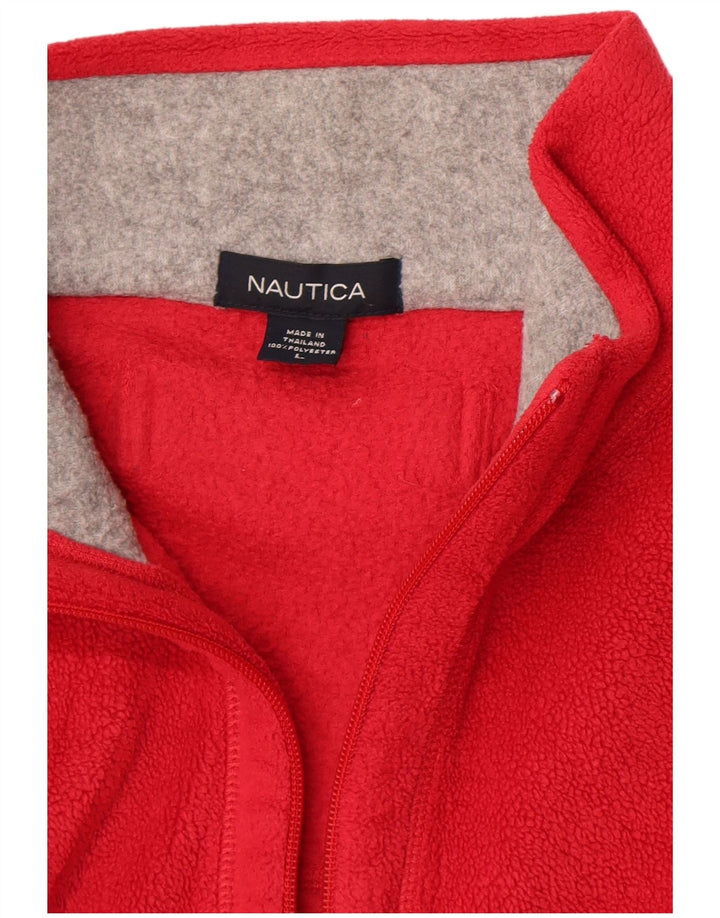 Nautica herre lynlås hals fleece jumper stor rød polyester