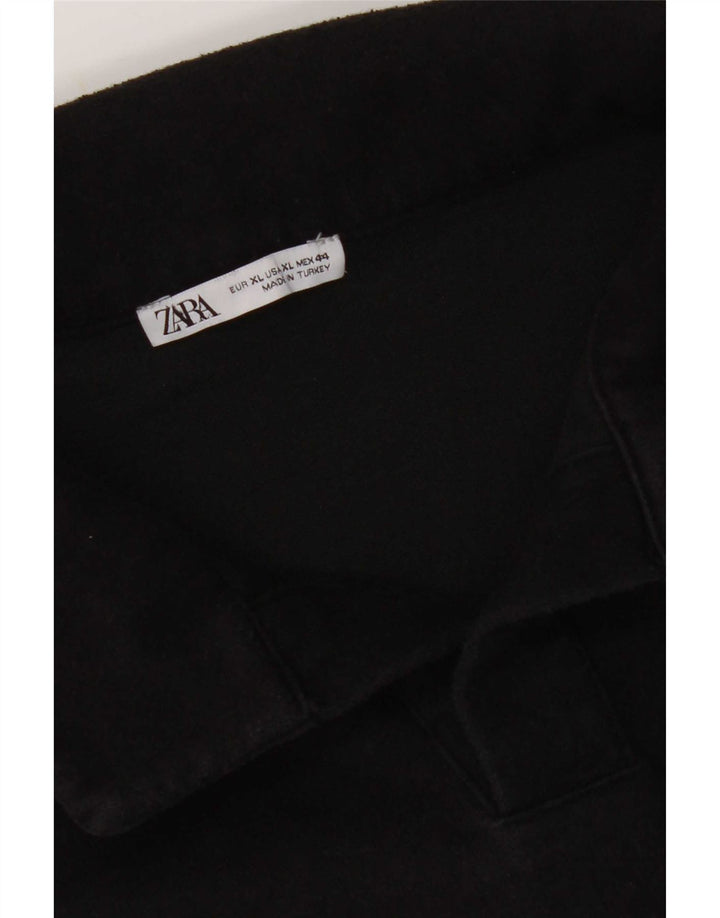 Zara Herre Polo Neck Sweatshirt Jumper XL Sort