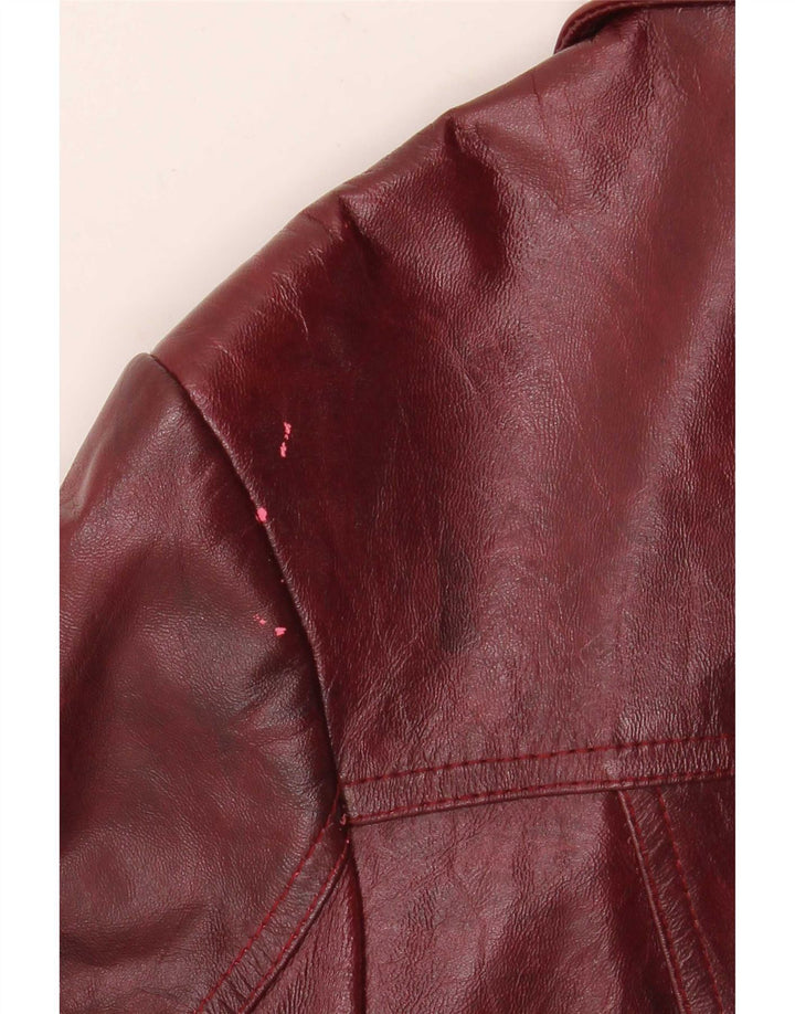 Vintage dame læderjakke UK 26 5XL Burgundy
