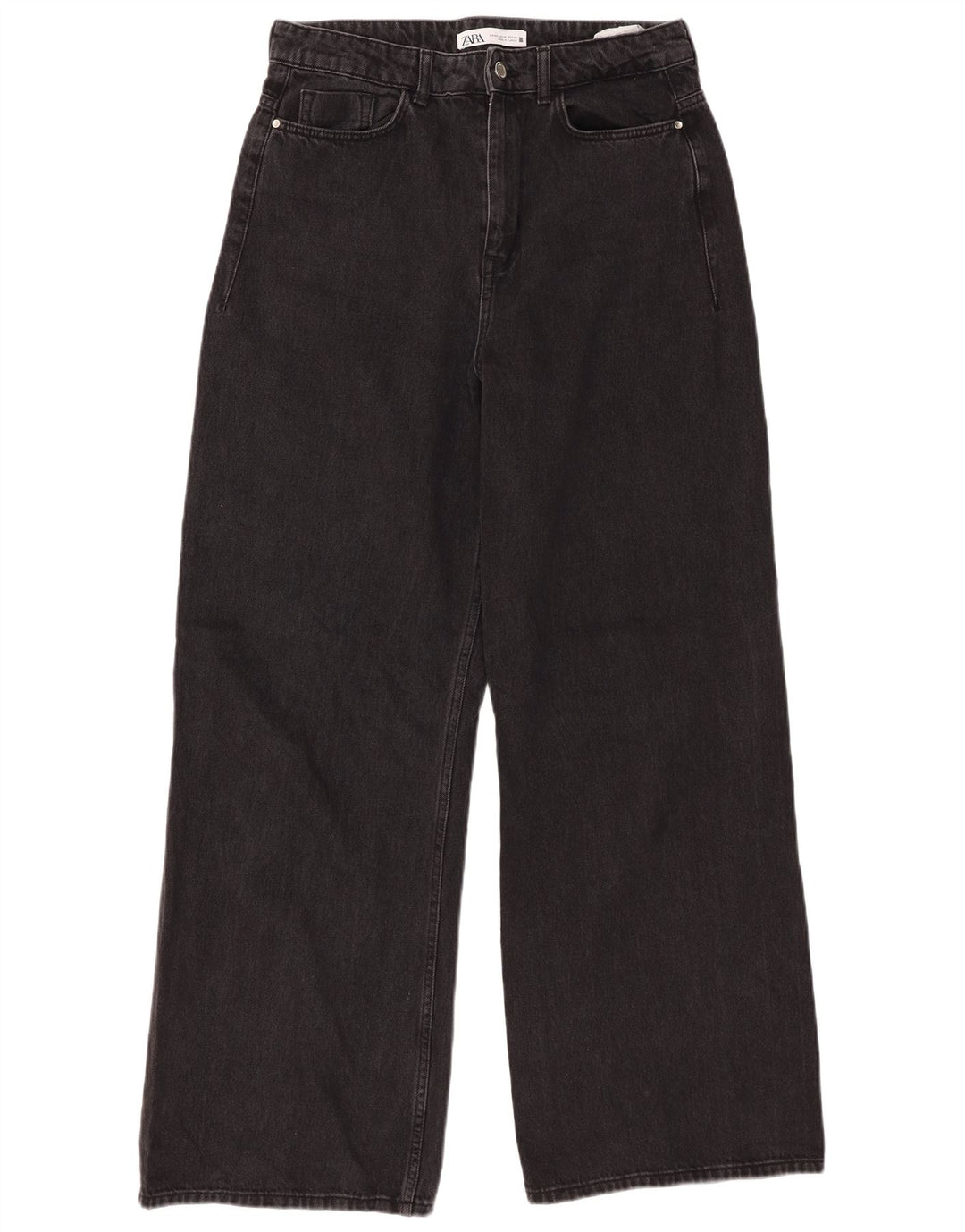 Zara Dame Jeans med brede ben EU 40 Medium W30 L31 Sort