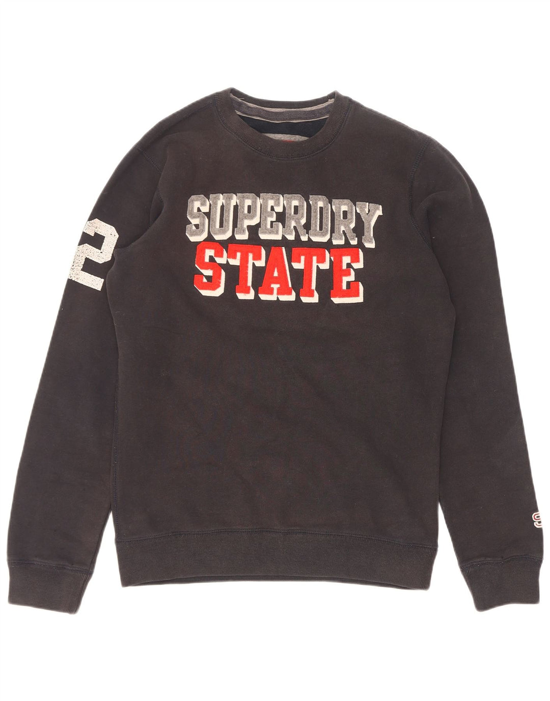 Superdry grafisk sweatshirt til mænd, lille sort bomuld