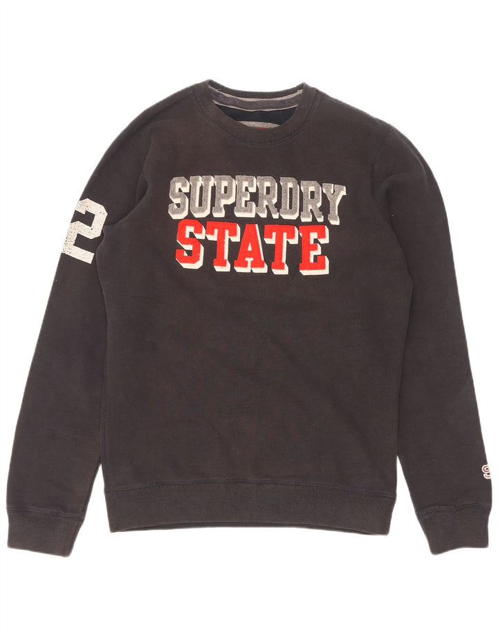 Superdry grafisk sweatshirt til mænd, lille sort bomuld