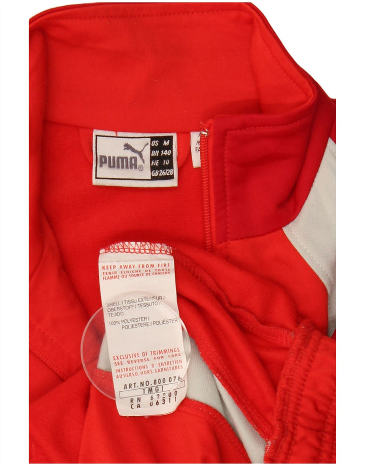 PUMA Træningsdragt topjakke til drenge 9-10 år Rød Colourblock Polyester
