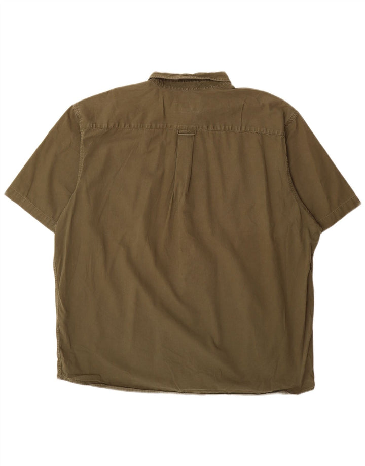 EDDIE BAUER Kortærmet herreskjorte XL Khaki Bomuld