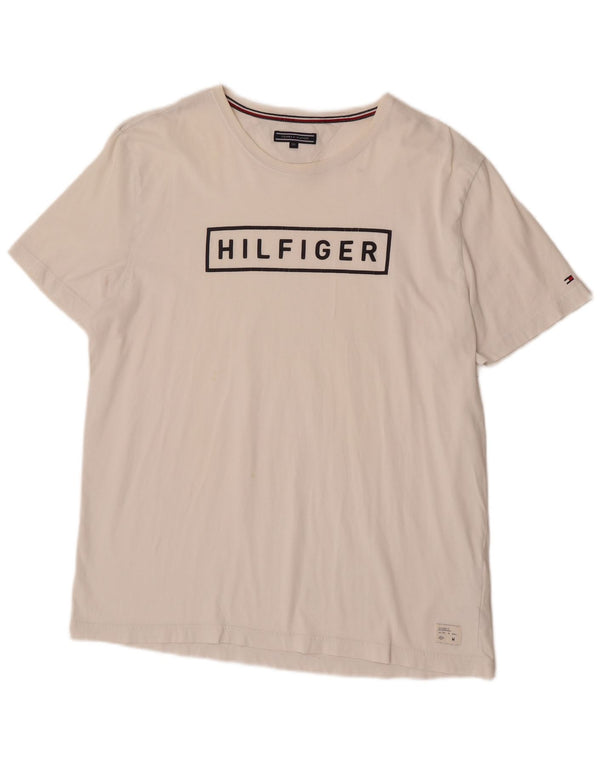 Tommy Hilfiger Herre Regular Fit Grafisk T-Shirt Top 2XL Hvid Bomuld