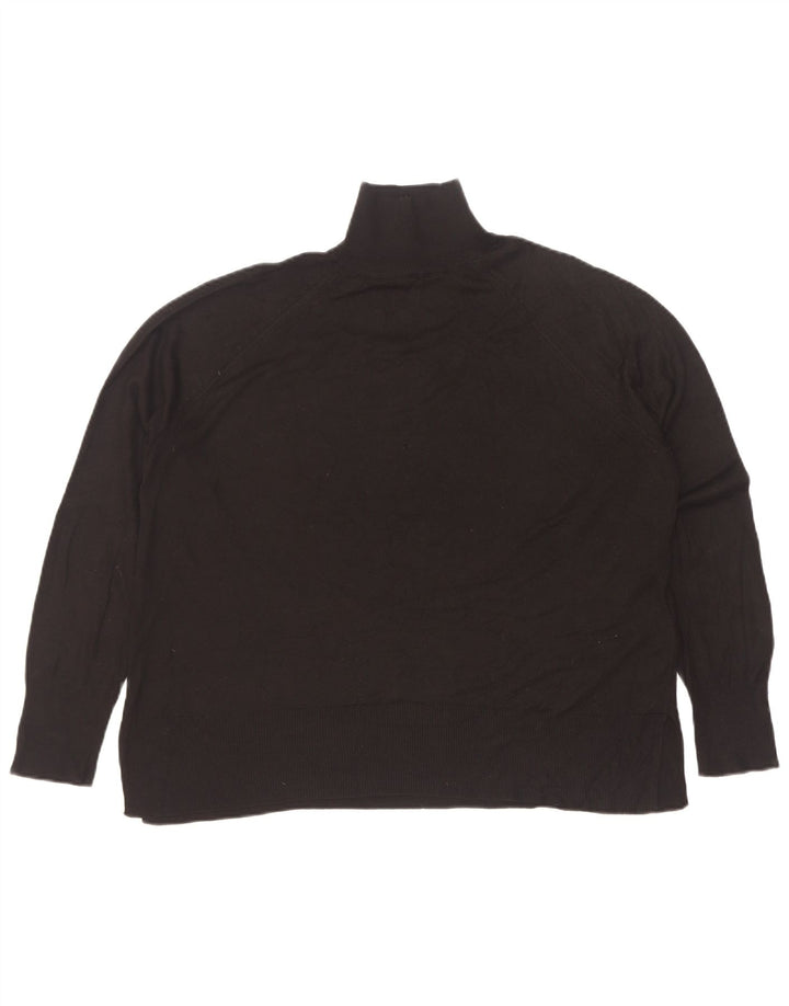 Zara Dame Turtle Neck Jumper Sweater UK 14 Medium Black Viscose