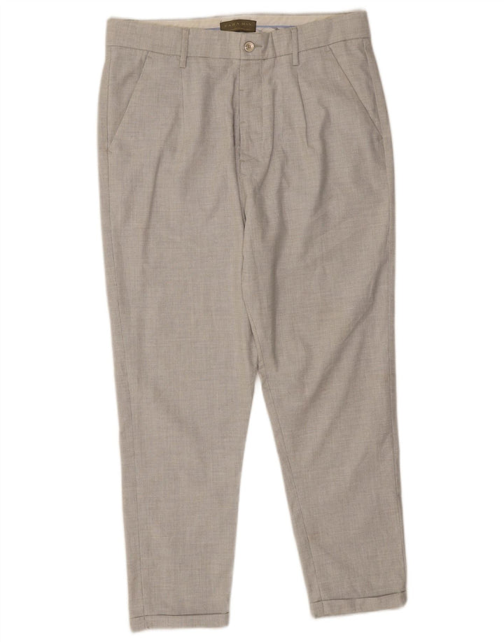 Zara Herre Pegged Chino Bukser EU 40 Medium W31 L24 Grå Polyester
