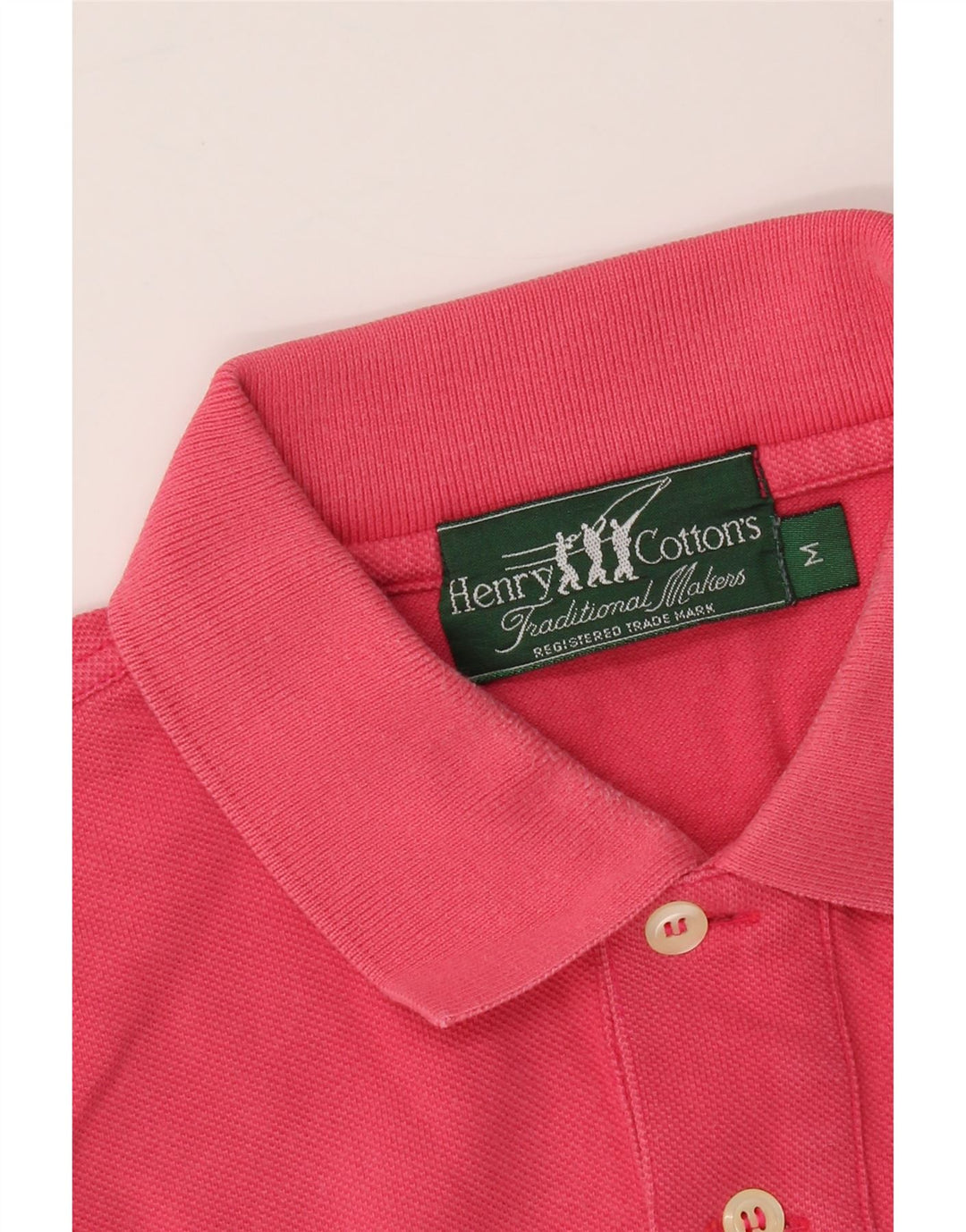 HENRY COTTONS Mens Polo Shirt Medium Pink Cotton Vintage Henry Cottons and Second-Hand Henry Cottons from Messina Hembry 