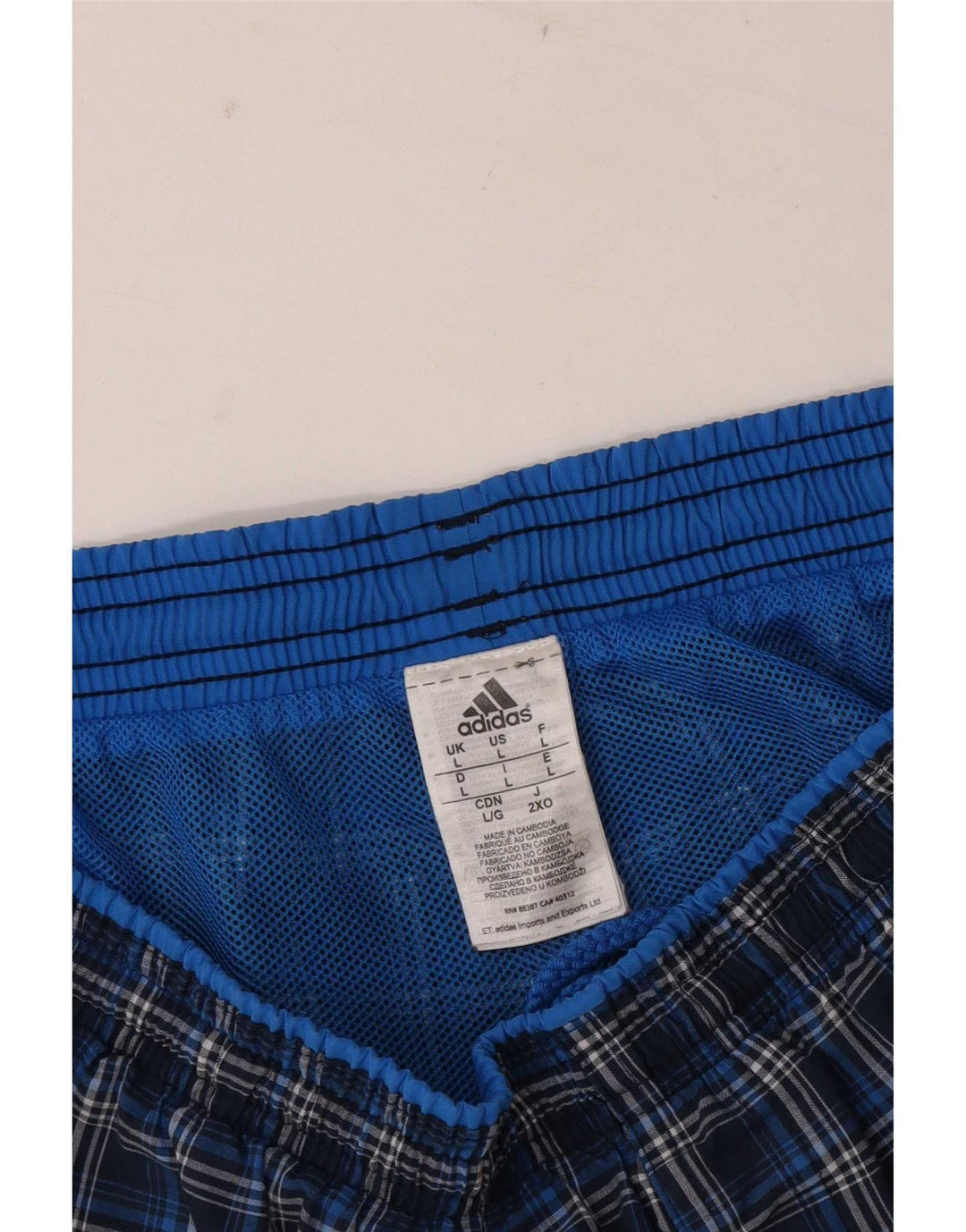 Adidas Badeshorts til mænd store marineblå ternet polyester