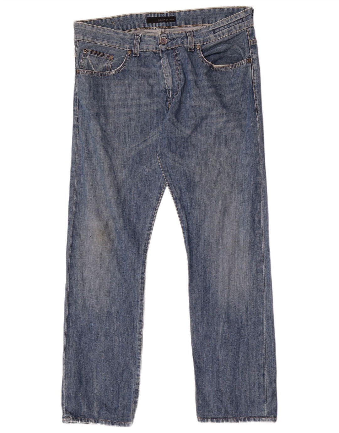 Calvin Klein Straight Jeans til mænd W32 L30 Blå Bomuld
