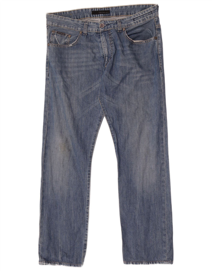 Calvin Klein Straight Jeans til mænd W32 L30 Blå Bomuld