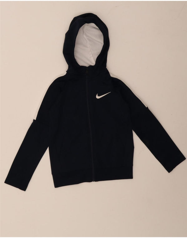 Nike hættetrøje med lynlås til drenge 4-5 år Small Navy Blue Colourblock