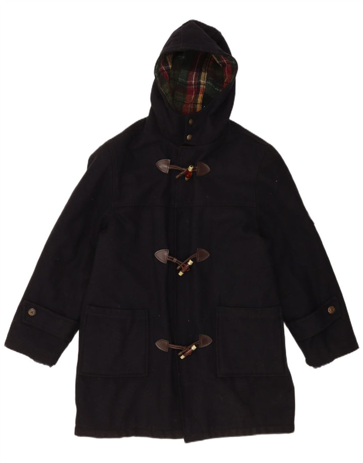 Vintage Herre Hooded Duffel Coat UK 36 Small Navy Blue