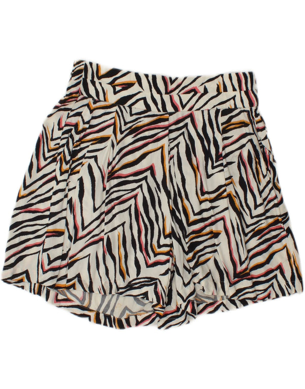 Marks & Spencer Kvinder Casual Shorts UK 8 Small W28 White Animal Print