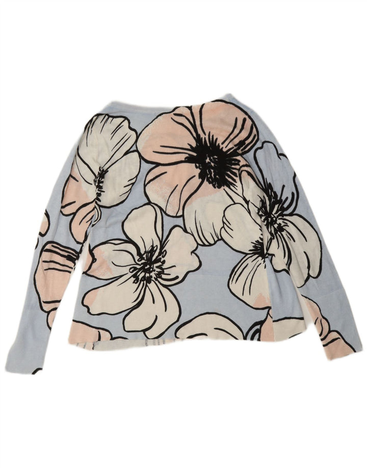 Marks & Spencer Damebluse Top UK 8 Small Blue Floral Bomuld
