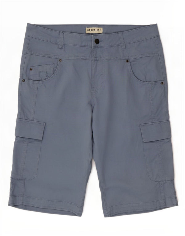 883 Police Herre Graphic Cargo Shorts W34 Large Blue Cotton