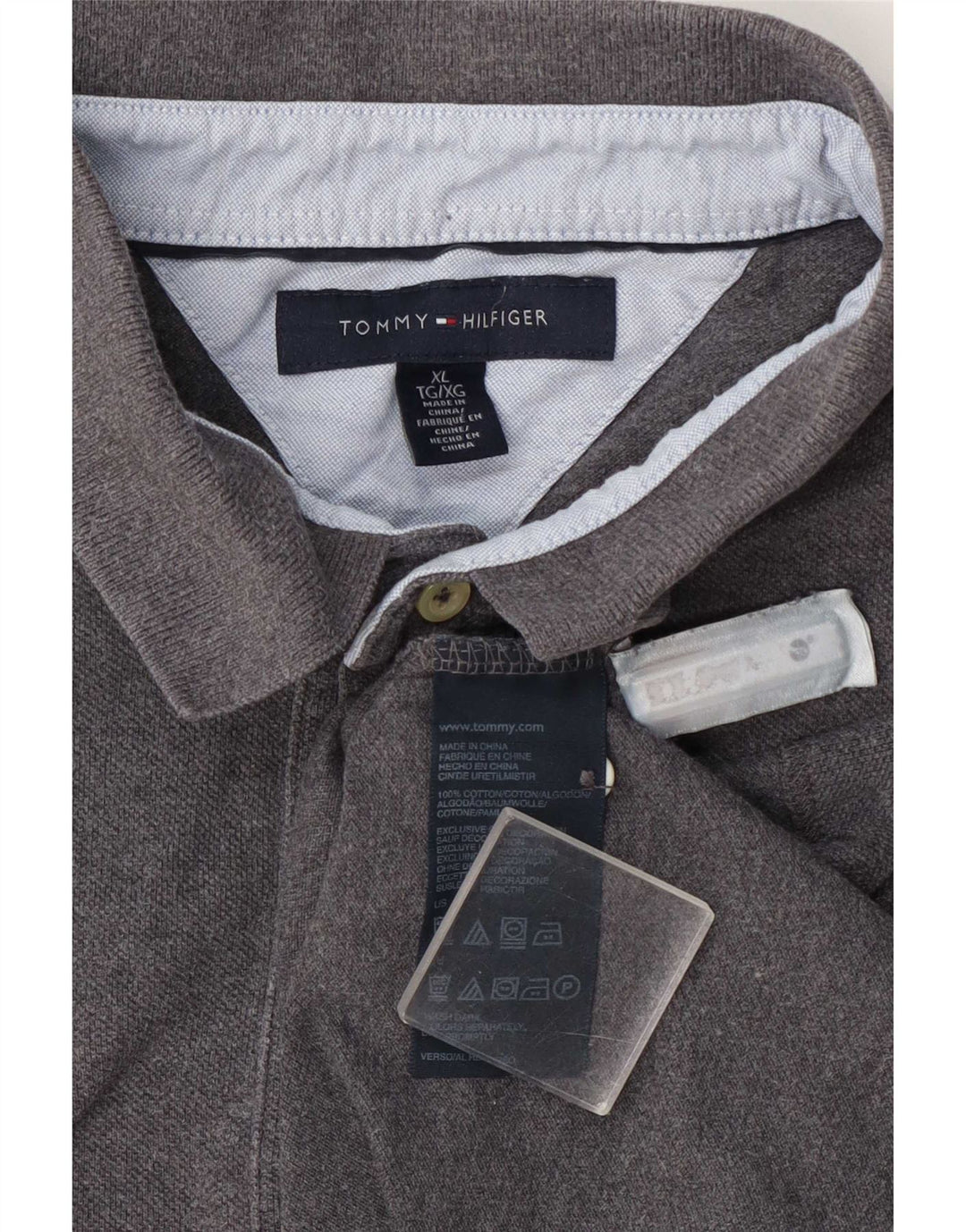 Tommy Hilfiger Herre poloshirt XL Grå Bomuld
