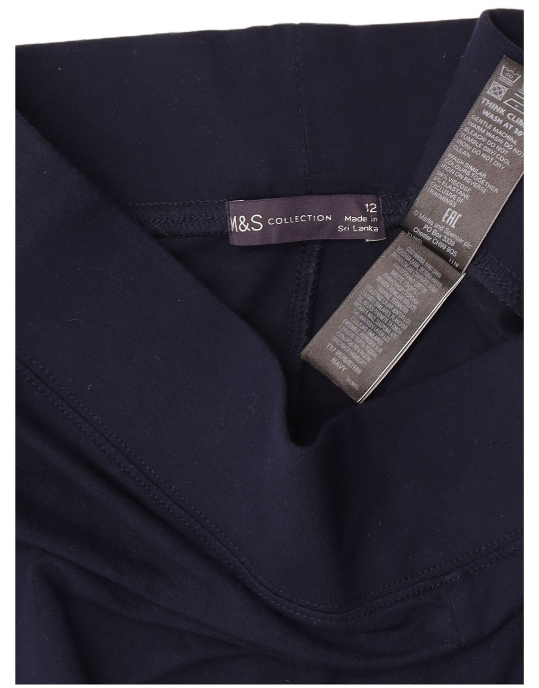 Marks & Spencer Dame Leggings UK 12 Medium Navy Blue Viscose