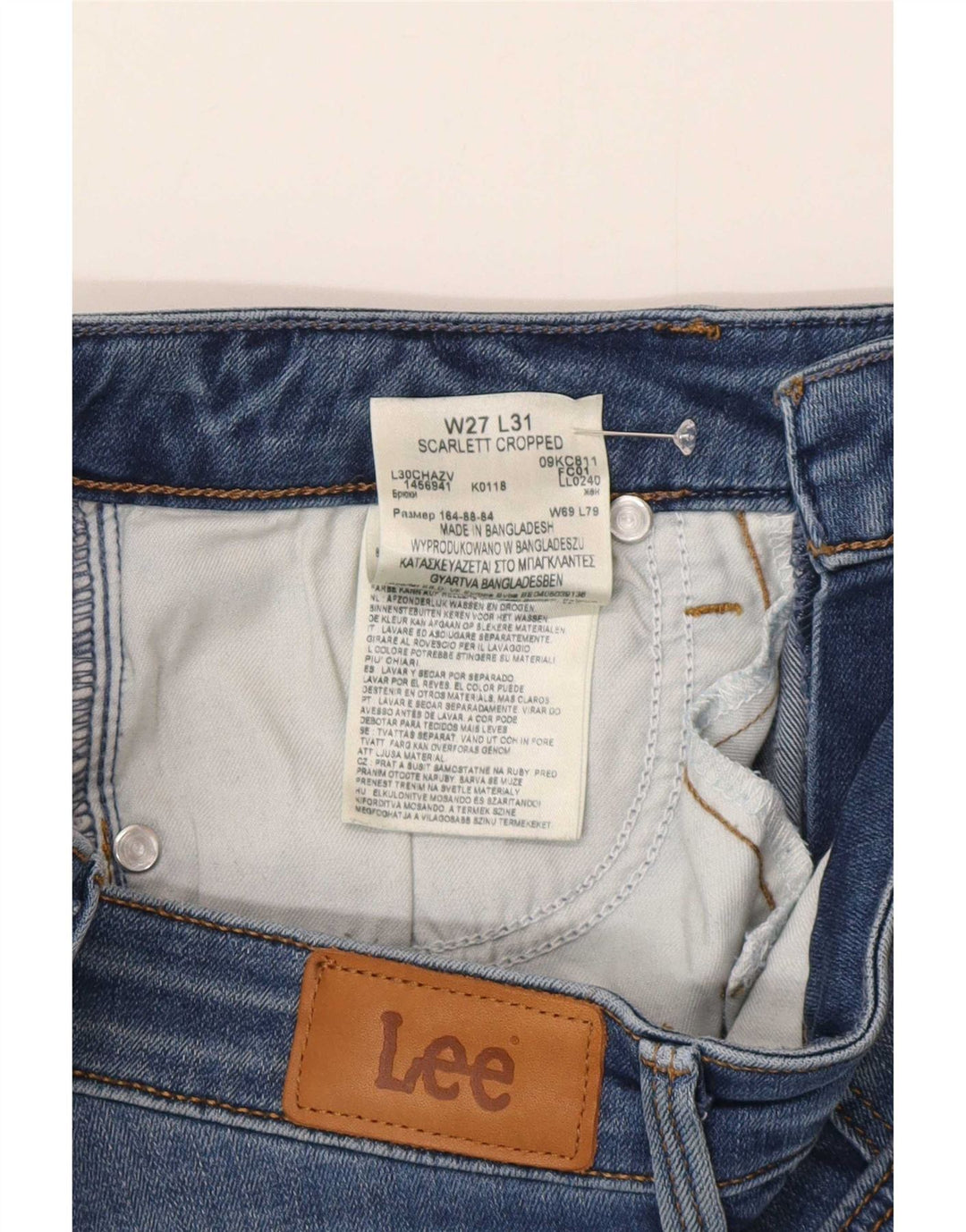 Lee Dame Scarlett Cropped Jeans W27 L26 Blå Bomuld