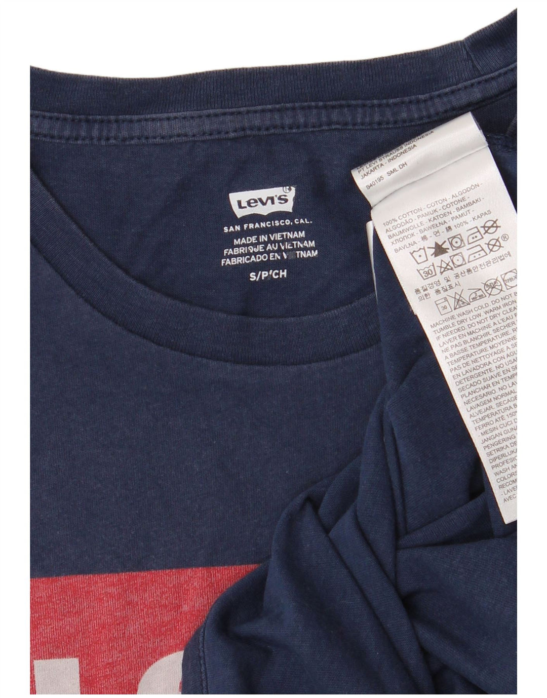 LEVI'S Herre grafisk T-shirt Top Lille marineblå bomuld