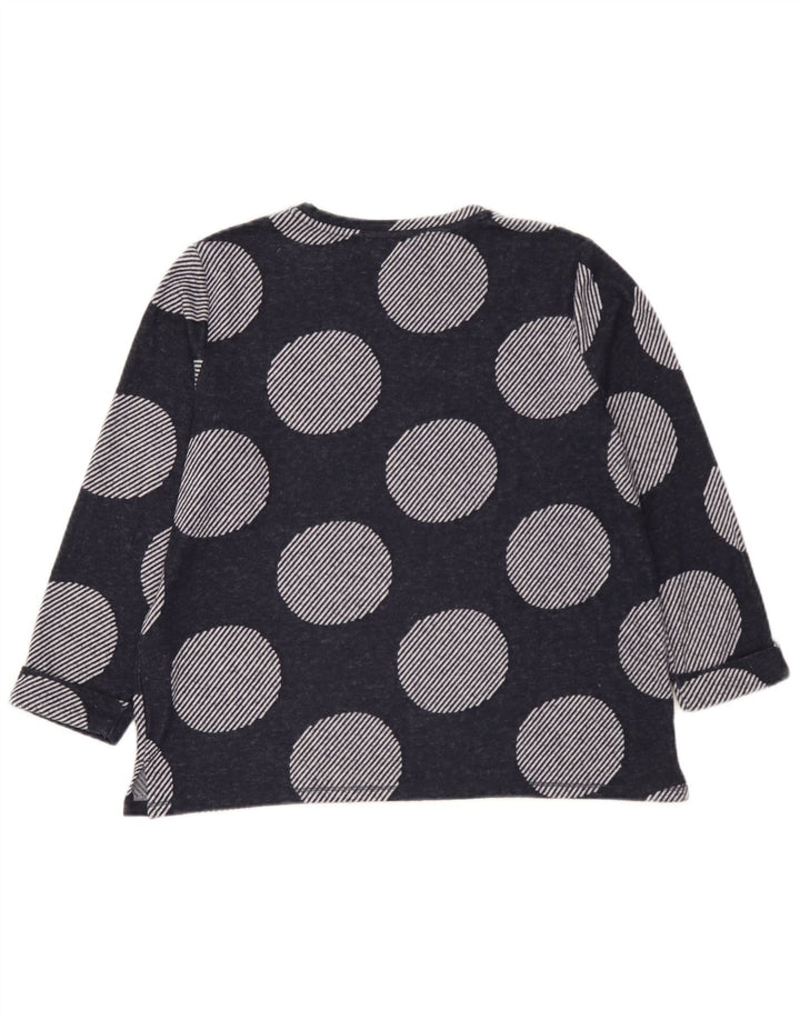 Marks & Spencer Dame Top 3/4 ærmer UK 14 Stor Marineblå Polka Dot