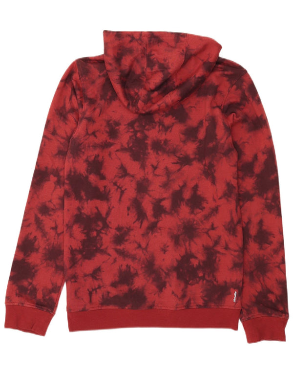 Adidas Herre Climalite Hoodie Jumper XS Red Tie Dye Bomuld