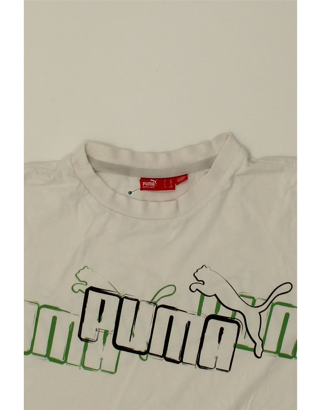 PUMA Boys Graphic T-Shirt Top 13-14 Years White Vintage Puma and Second-Hand Puma from Messina Hembry 