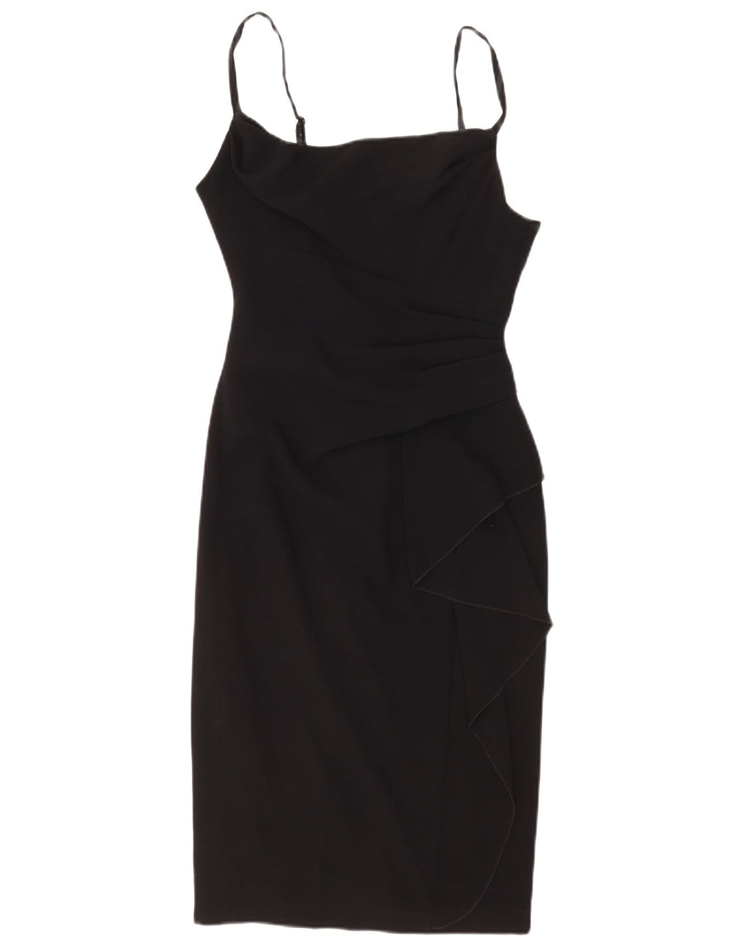 Coast Womens Ruffle Front Ærmeløs Bodycon Dress UK 10 Small Black