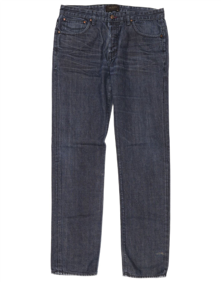 TED BAKER Straight jeans til mænd W32 L32 Marineblå