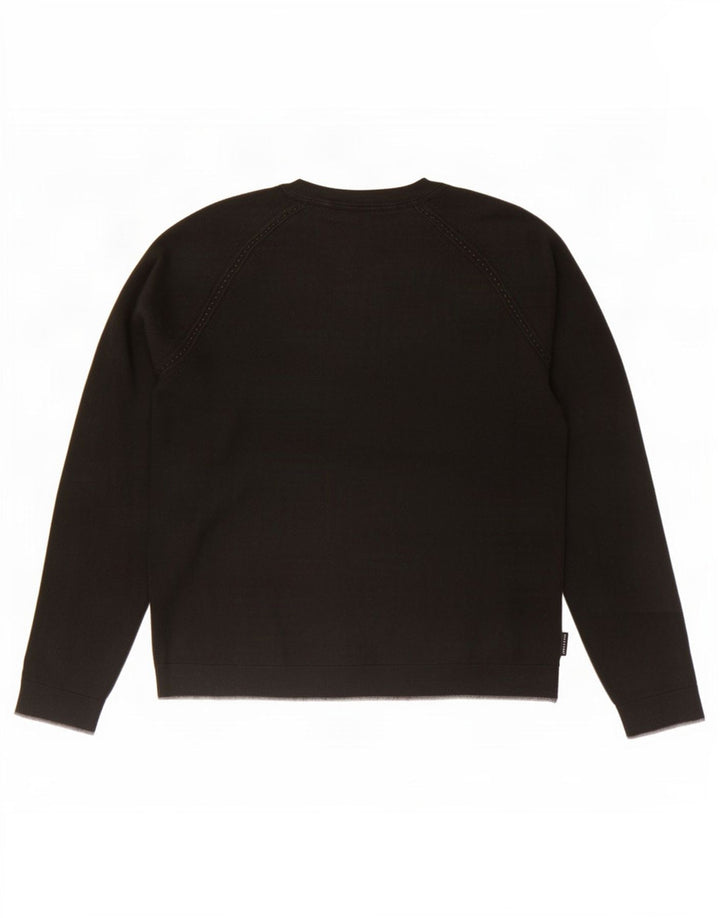 Ted Baker dame sweater med rund hals DK 14 Medium Sort bomuld
