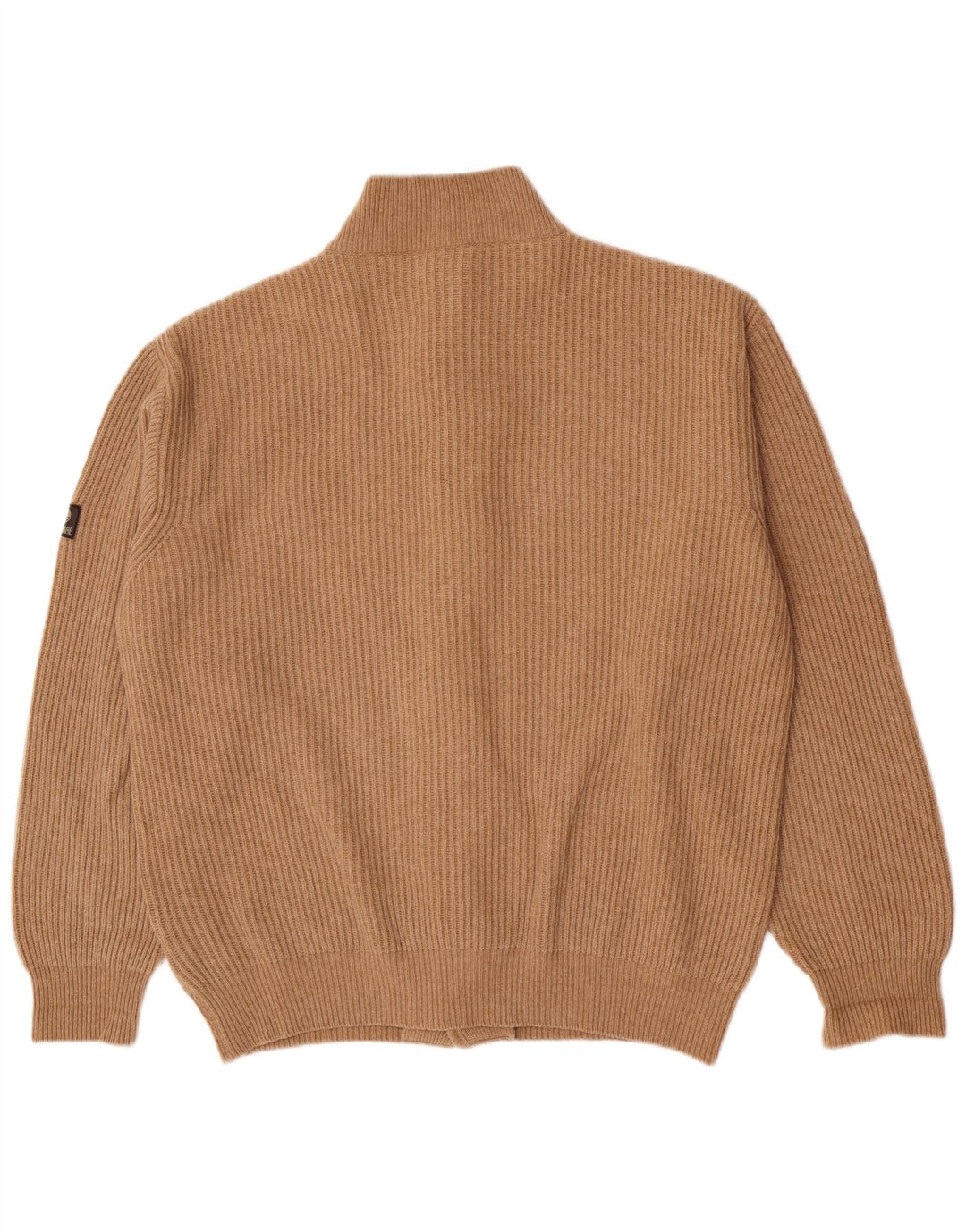 Navigare Cardigan sweater til mænd, stor beige lammeuld