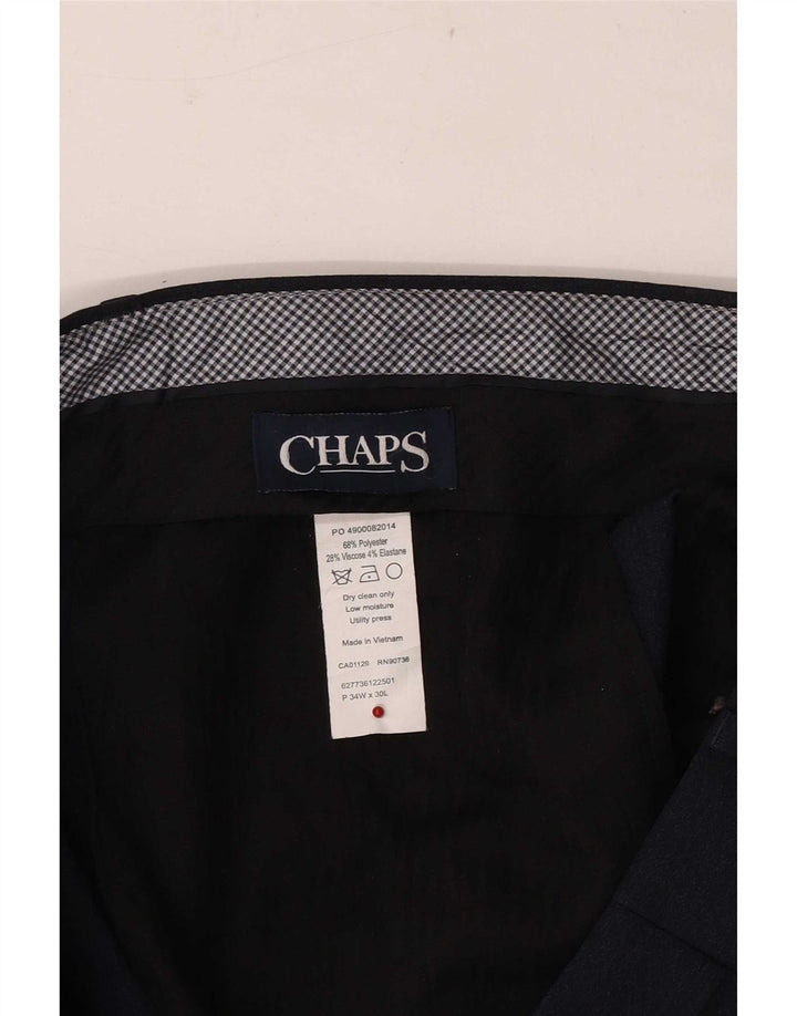 Chaps Herre Lige Regular Fit Suit Bukser W34 L30 Marineblå Polyester