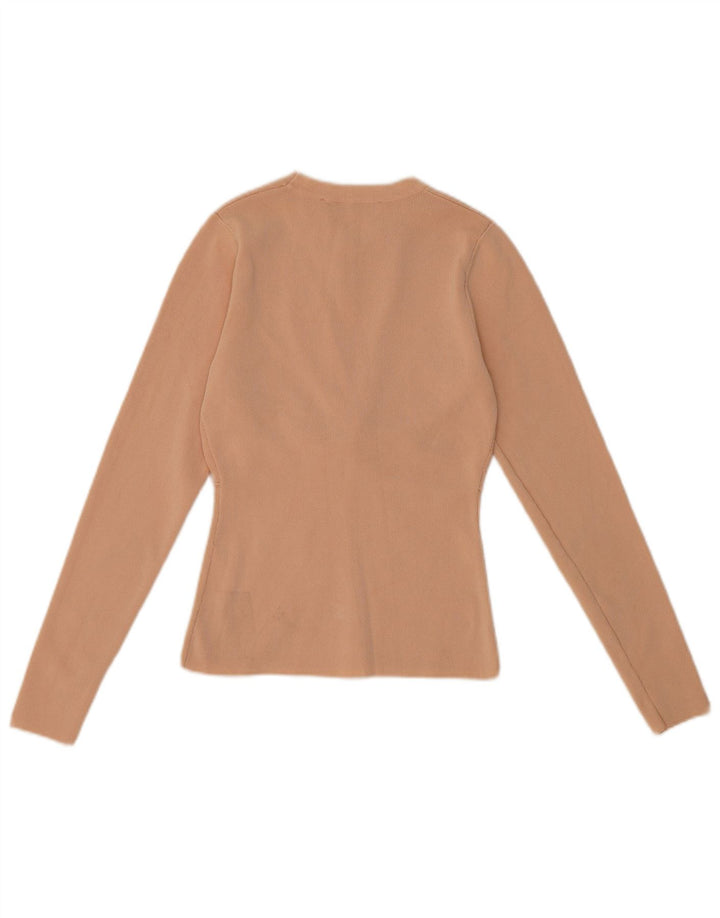 Zara Dametop Langærmet UK 8 Small Beige Viscose