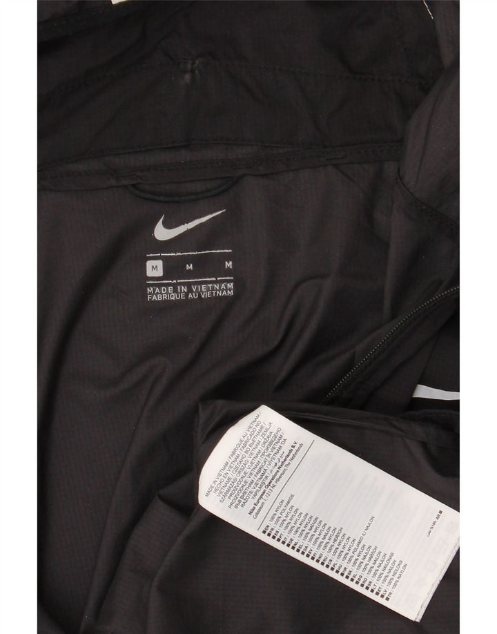 Nike dame træningsdragt med hætte topjakke UK 14 Medium Sort Nylon