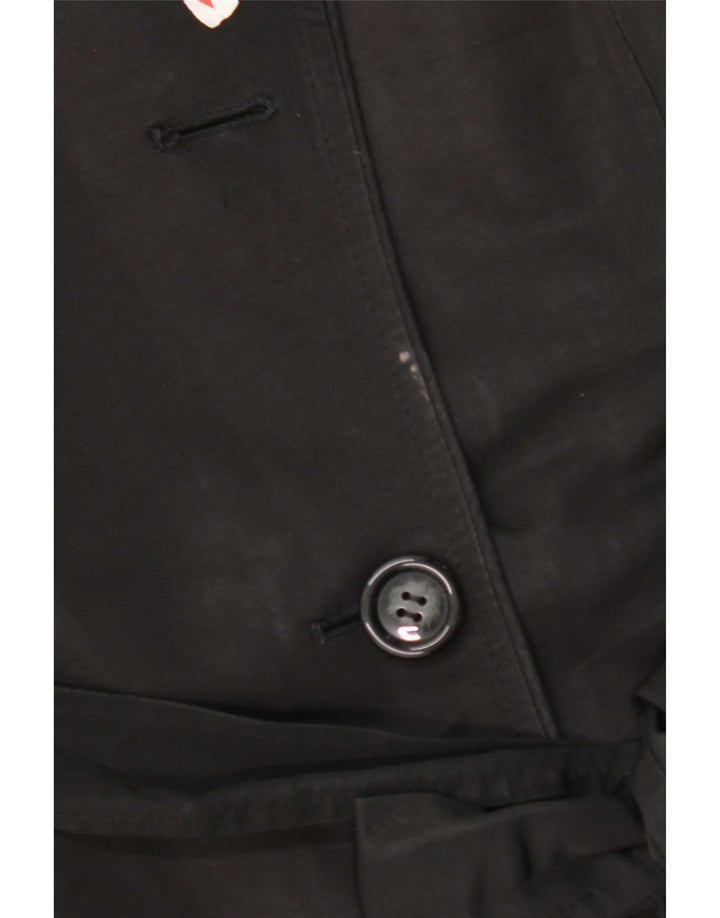 Marks & Spencer Trench Coat til kvinder UK 10 Lille sort polyester