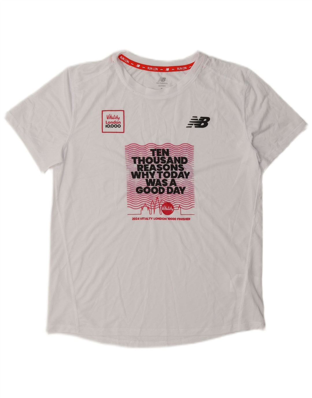 New Balance Dame Oversized grafisk T-shirt Top UK 10 Small White