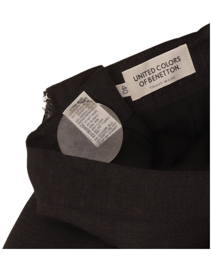 Benetton Womens High Waist Pencil Skirt IT 40 Small W24 Grey Acetate