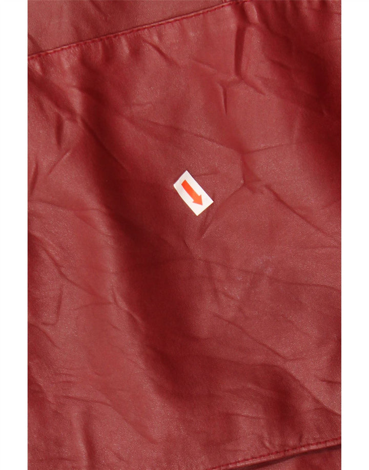 VINTAGE Dame Læderjakke EU 46 XL Burgundy Læder