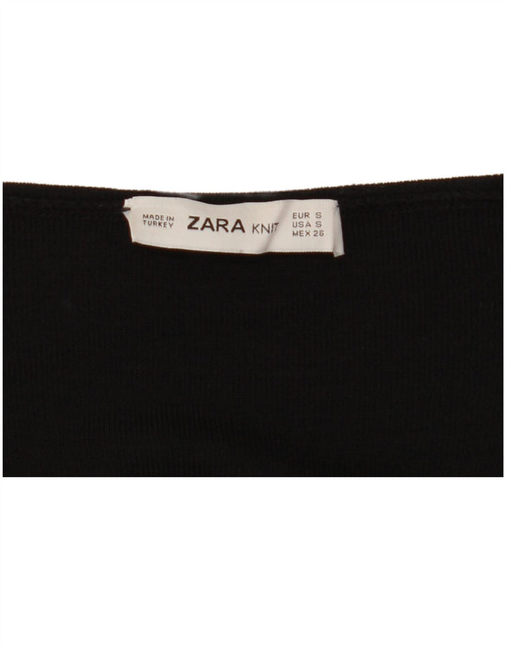 ZARA Dame Oversized Langærmet Jumper Dress UK 10 Small Black