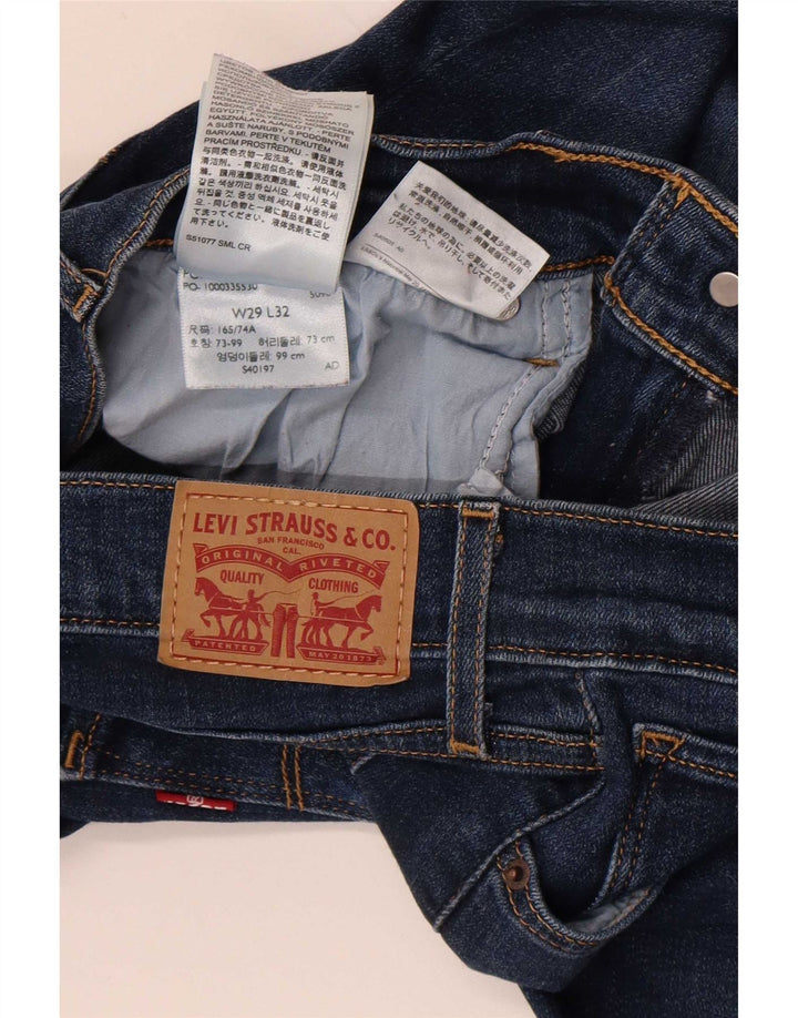 Levi's Dame 724 Højtaljede lige jeans W29 L29 Blå Bomuld