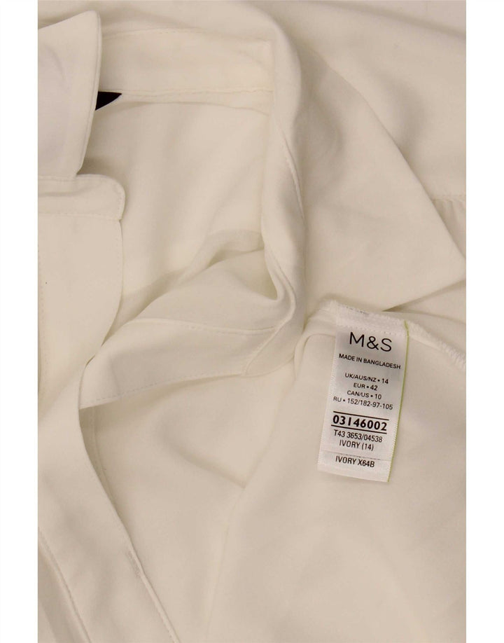 Marks & Spencer Dame bluse Top UK 14 Large White Polyester