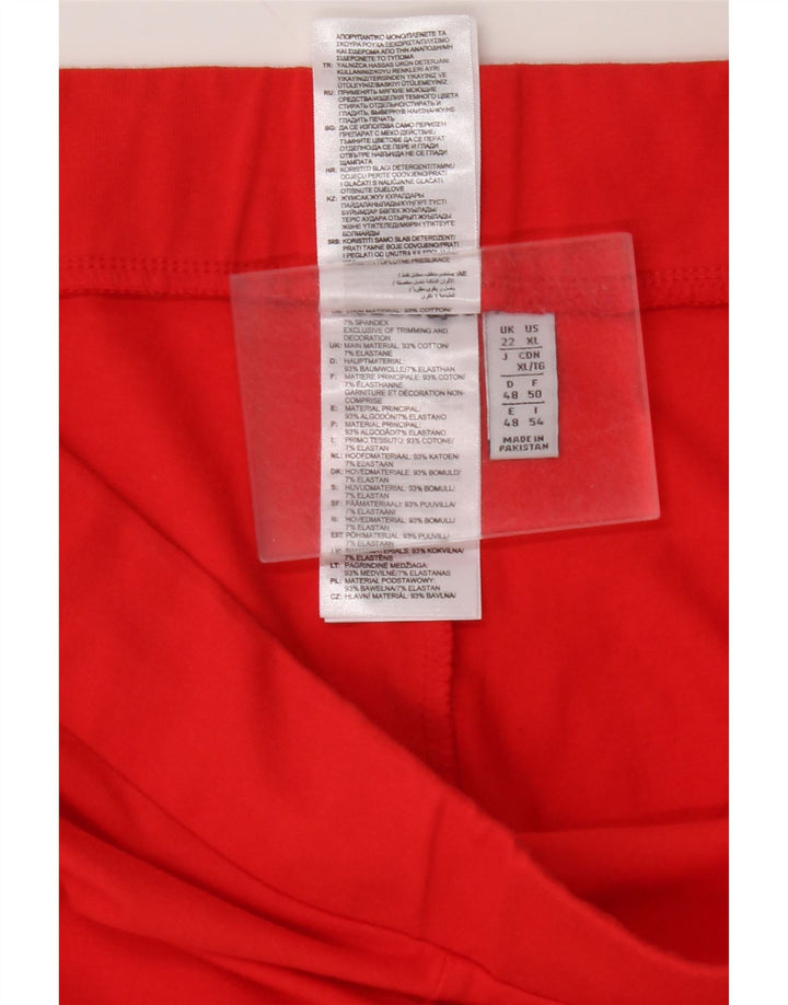 ADIDAS Dame Leggings UK 22 2XL Rød Bomuld