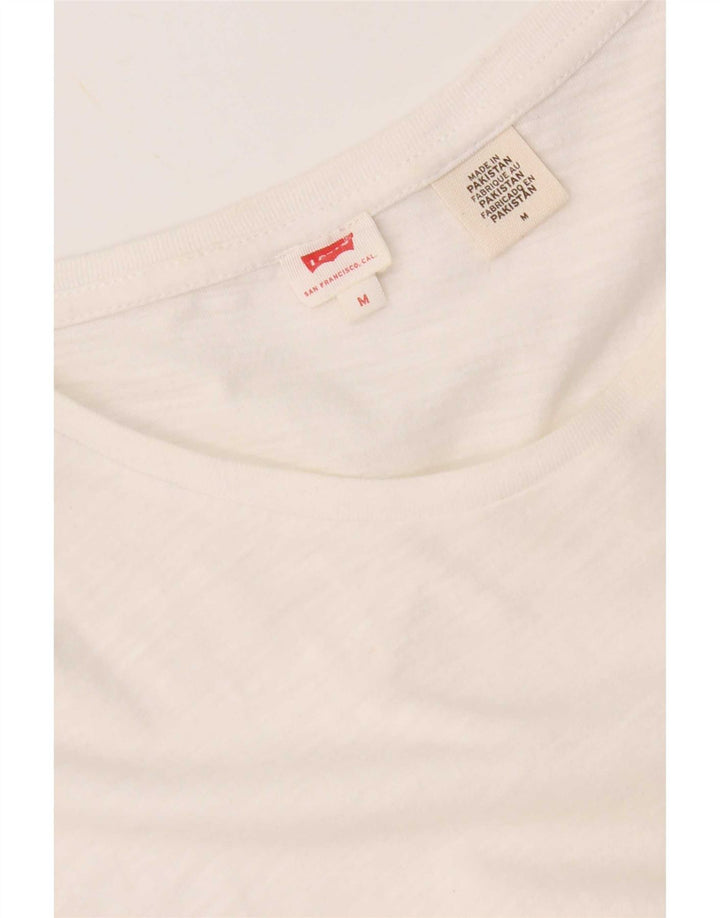 Levi's Dame T-Shirt Top UK 14 Medium White Flecked