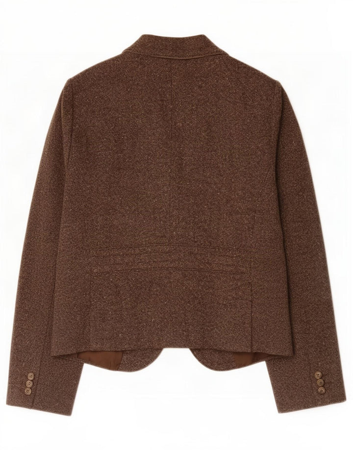 Henry Cottons Dame 1-knaps Blazerjakke IT 44 Medium Brun Uld